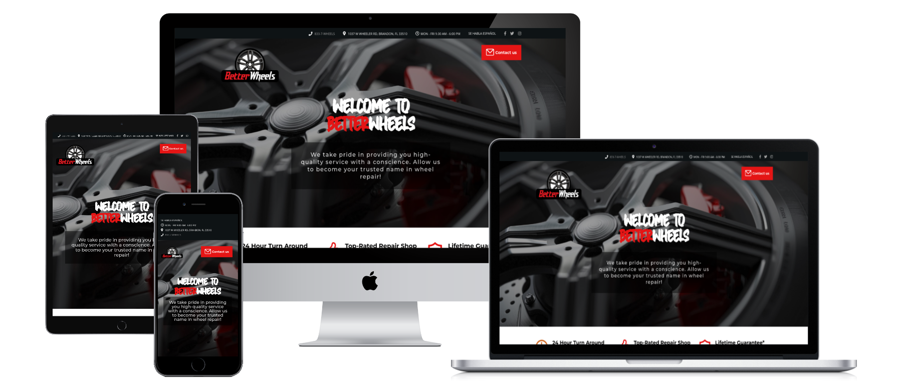 Betterwheels website mockup